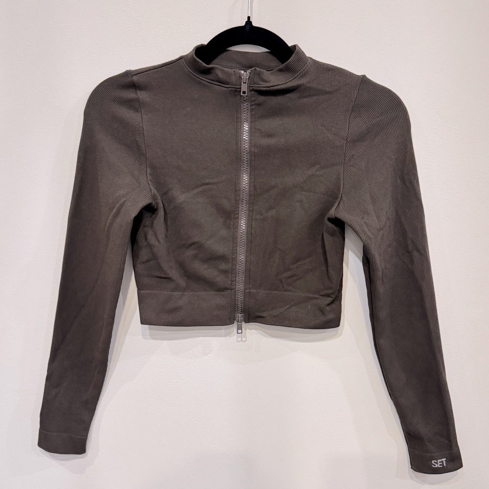 SET Active Brown Ribbed Jacket